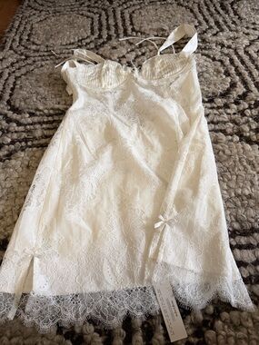 Women's Ivory Lace Slip Dress - Elegant Lace Chemise